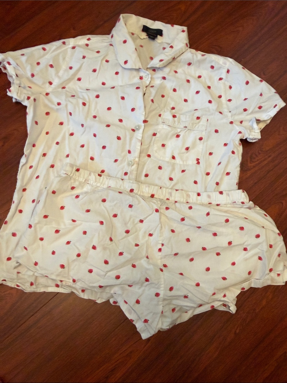 J.Crew White Pajama Set with Strawberry Print - Picture 8 of 10